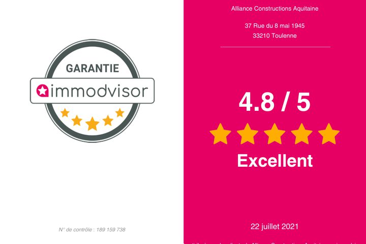 Modèle de maison 98 % de nos clients sont satisfaits, par Alliance Constructions Aquitaine