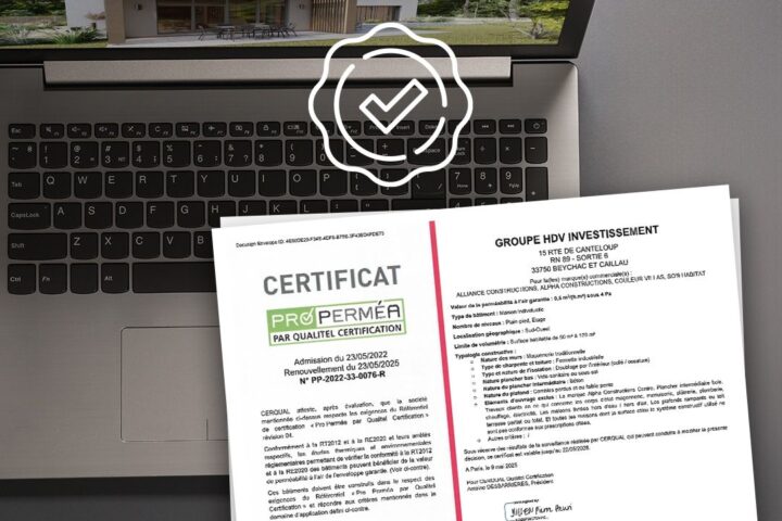 Modèle de maison Certification Pro-Perméa, par Alliance Constructions Aquitaine